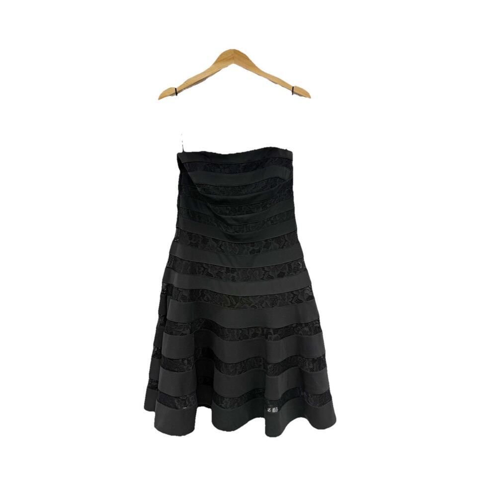White House Black Market Strapless Lace Little Black Dress Whimsigoth Witchy 8